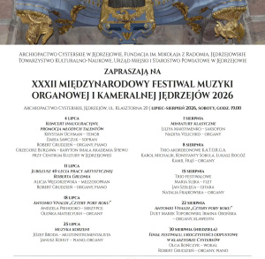 XXXII Międzynarodowy Festiwal Muzyki Organowej i Kameralnej w Jędrzejowie